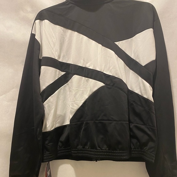 Reebok Women's Logo Tricot Long-Sleeve Track Jacket - Black - Size M, NWT - Picture 6 of 7